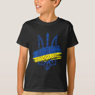 Camiseta Tridente da Bandeira da Ucrânia Patriótico Patrimô