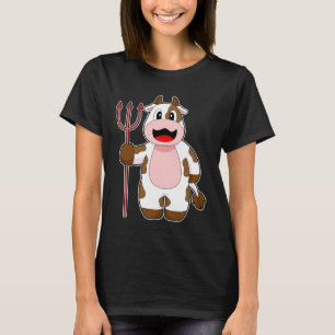 Camiseta Tridente de Diabo de Halloween de Vaca