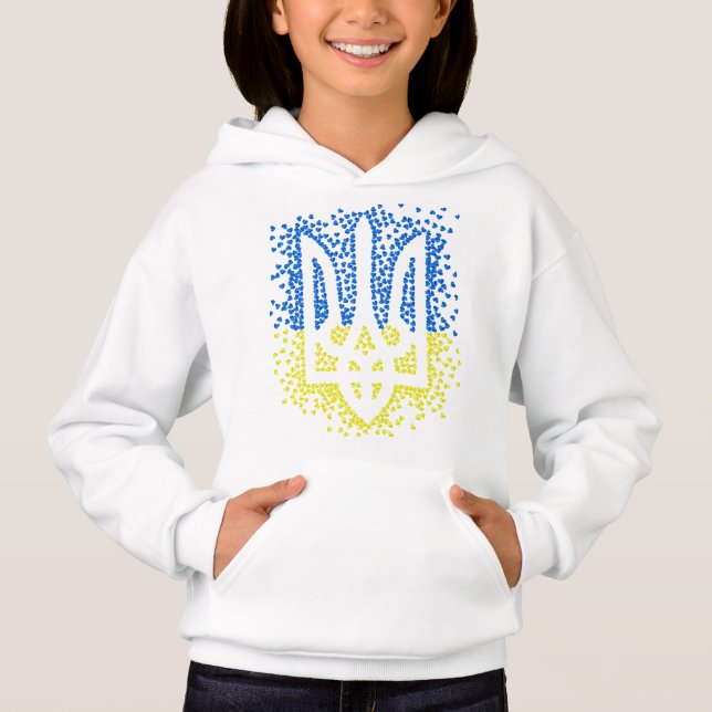 Camiseta Tridente de emblem ucraniano trizub espalhando cor (Frente)