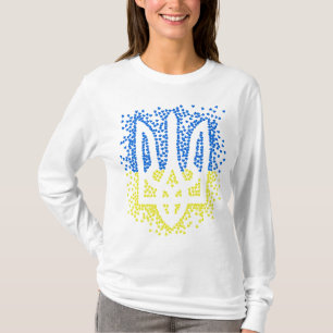 Camiseta Tridente de emblem ucraniano trizub espalhando cor