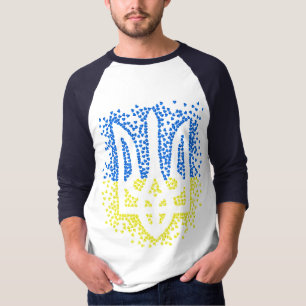 Camiseta Tridente de emblem ucraniano trizub espalhando cor