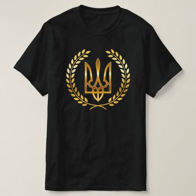 Camiseta Tridente Dourado Guerreiro da Ucrânia (Frente do Design)