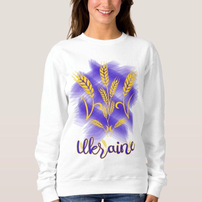 Camiseta Tridente ucraniano feito de orelha de trigo (Frente)