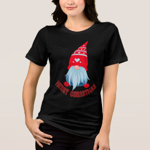 Camiseta tridimensional de mulheres de Natal feliz
