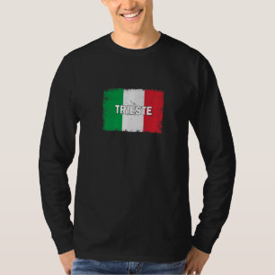 Camiseta Trieste Itália Cidade com Bandeira Italiana