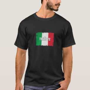 Camiseta Trieste Itália Cidade com Bandeira Italiana