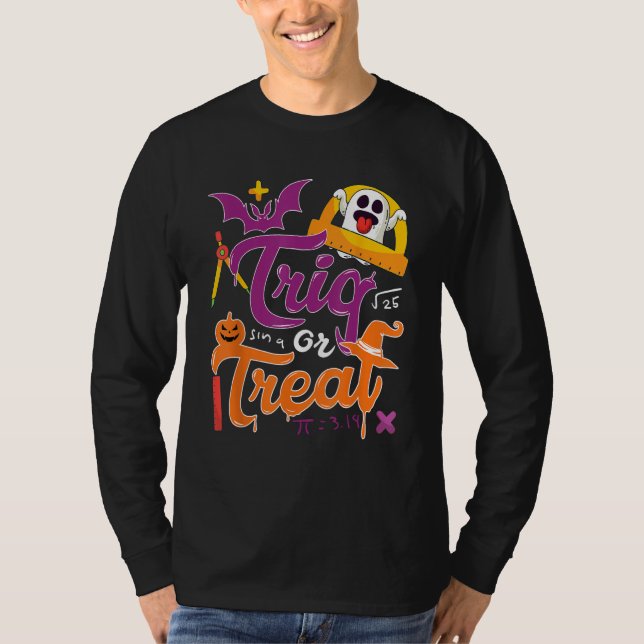 Camiseta Trig  Joke Halloween Trick Or Treat  Math Teacher (Frente)