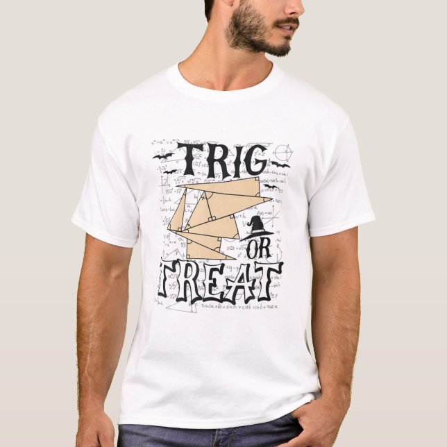Camiseta Trig Ou Tratar O Professor De Matemática Engraçado (Frente)