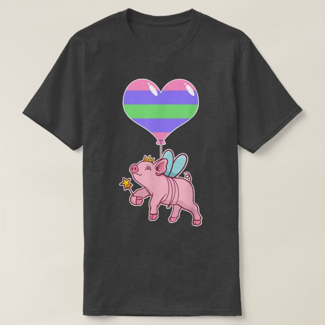 Camiseta Trigender Pig Fairyseual IdentityNonbinary Love (Frente do Design)