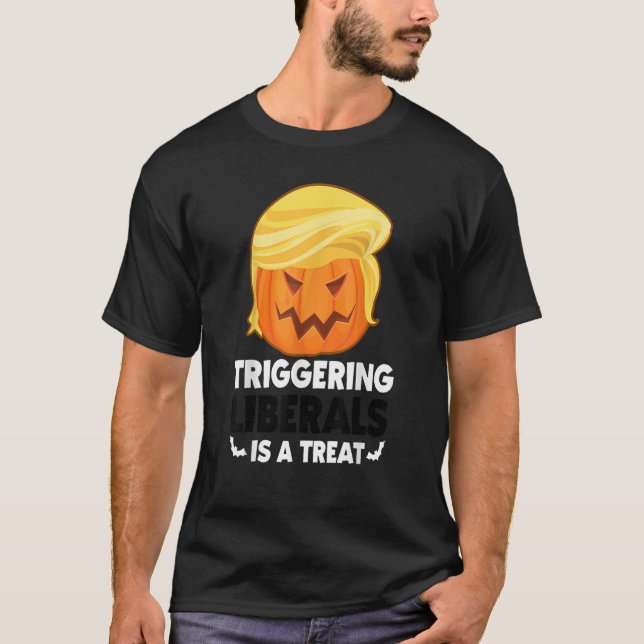 Camiseta Trigger Liberal Trumpkin Trump Halloween Costume (Frente)