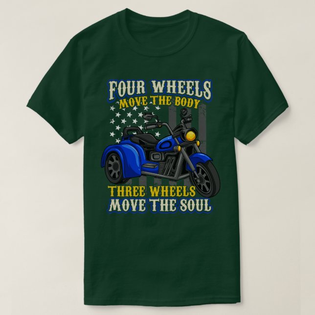Camiseta Trike Three Wheels Motorcycle Biker (Frente do Design)