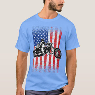 Camiseta Triker Motorcycle Patriotic American Flag Trike Bi