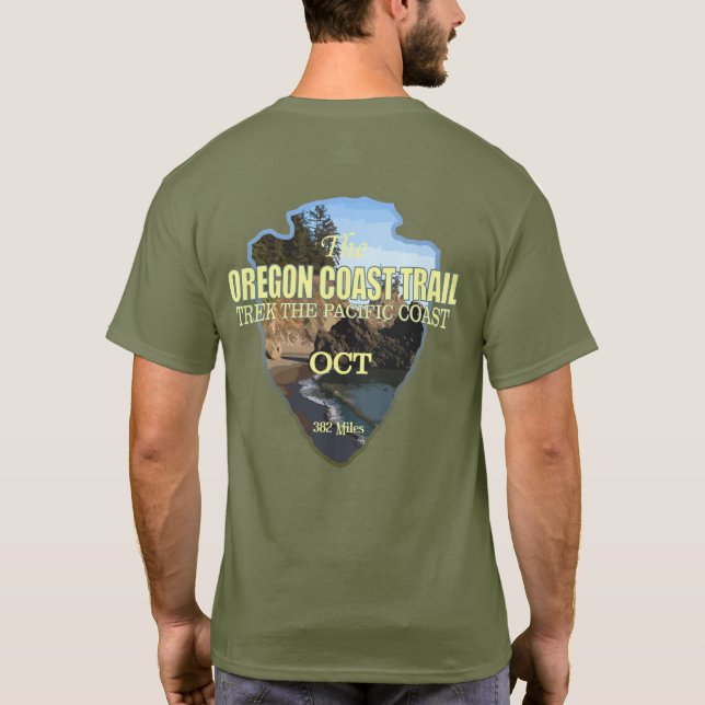 Camiseta Trilha costeira de Oregon (ponta de seta) (Verso)