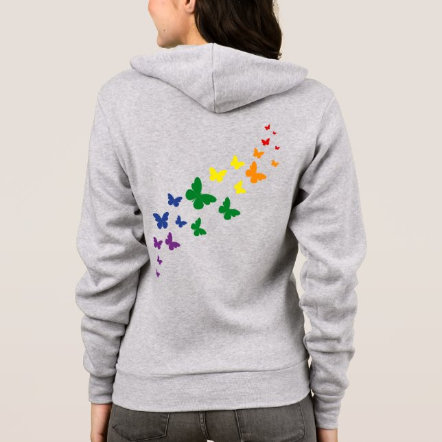 Camiseta Trilha da Borboleta Arco-Íris LGBTQ (Verso)