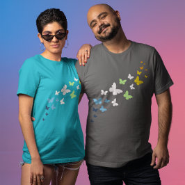 Camiseta Trilha da Borboleta AroAce Agender Pride