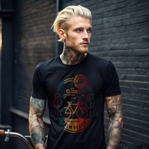 Camiseta Trilha de Bicicleta Retro Palm Beach.