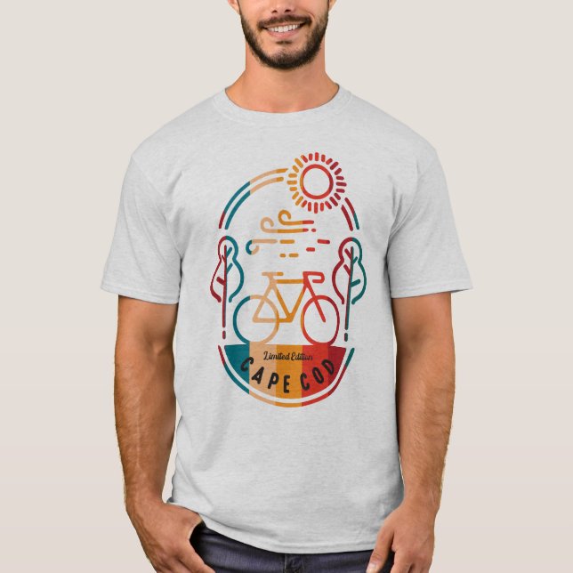 Camiseta Trilha de Bike do Cabo Cod Retro (Frente)