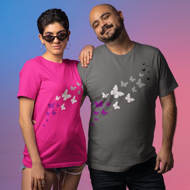 Camiseta Trilha de Borboleta do Orgulho Asexual (Criador carregado)