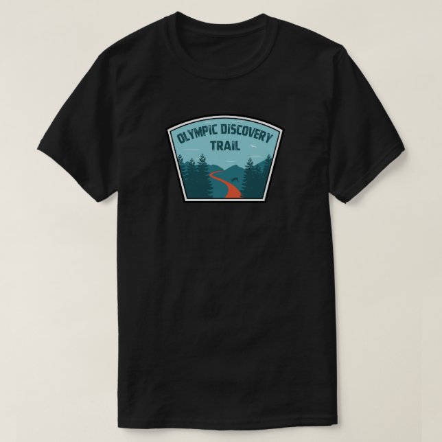 Camiseta Trilha de Descoberta Olímpica Estado de Washington (Frente do Design)