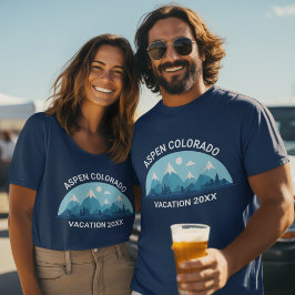 Camiseta Trilha de Esqui Personalizada no Colorado Nome da 