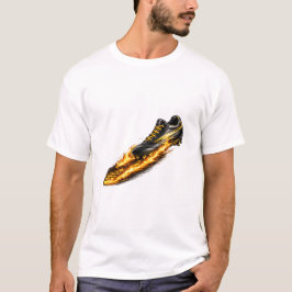 Camiseta Trilha de Fogo de Chuteira de Futebol | Desenho de