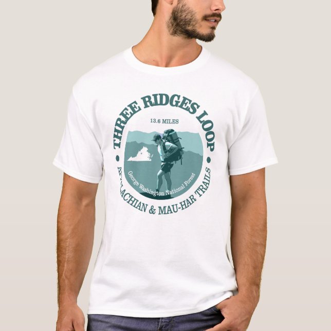 Camiseta Trilha de Loop de Três Ridges (Frente)