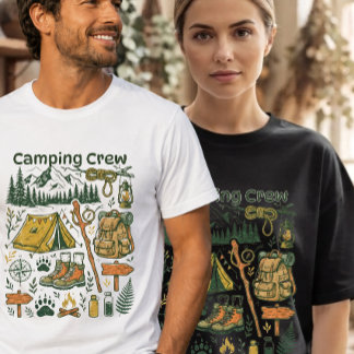 Camiseta Trilha de Montanha e Aventura de Fogueira Retro