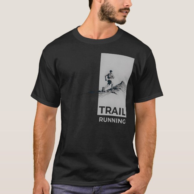 Camiseta Trilha de Montanhas Mínimas de Runner do Desenhar  (Frente)