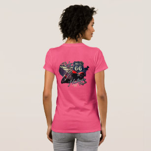 Camiseta Trilha de Motocicleta na Rota Histórica 66 Viagem 