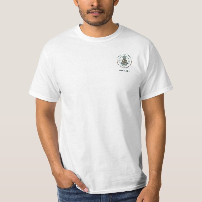 Camiseta Trilha de praia da família náutica (Frente)