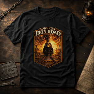 Camiseta Trilha de Trem a Vapor da Estrada de Ferro da Amér