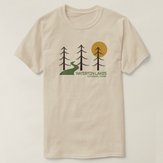 Camiseta Trilha do Parque Nacional dos Lagos Waterton (Frente do Design)