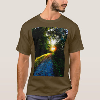 Camiseta Trilho ferroviário ao pôr do sol