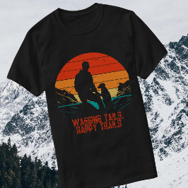 Camiseta Trilhos, Trilhos Felizes Andando De Cão Retro