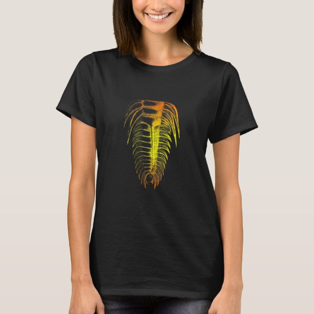 Camiseta Trilobite Laranja Cor Amarelo Design (Frente)
