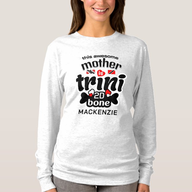 Camiseta Trini até o osso Mãe PRETO Texto (Frente)