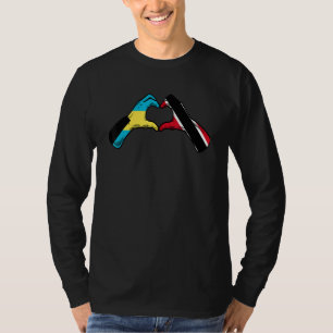 Camiseta Trinidad E Tobago Bandeira Bahamas Coração Mix Her