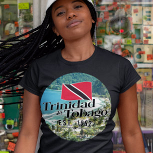 Camiseta "Trinidad e Tobago Est. Praia de 1962" com Bandeir