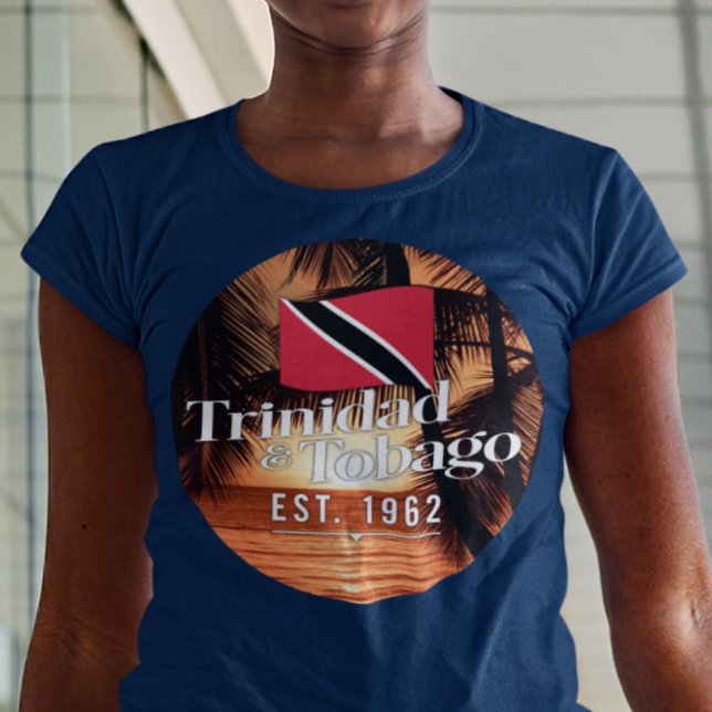 Camiseta "Trinidad e Tobago Est. Sunset De 1962" Com Sinali (Criador carregado)
