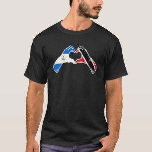 Camiseta Trinidad e Tobago Nicarágua Sinalizador Coração Mi