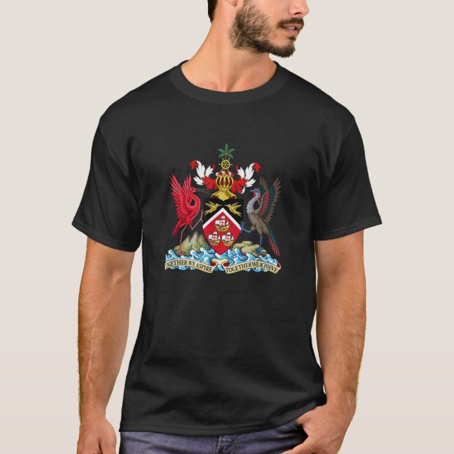 Camiseta Trinidad Tobago Casaco de Braços Símbolo Emblem Pá (Frente)