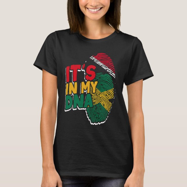 Camiseta Trinidadian Jamaican Mix DNA Flag  Caribbean Islan (Frente)