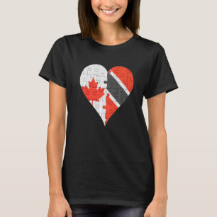 Camiseta Trinidadiana canadense e Tobagoan Flag Heart