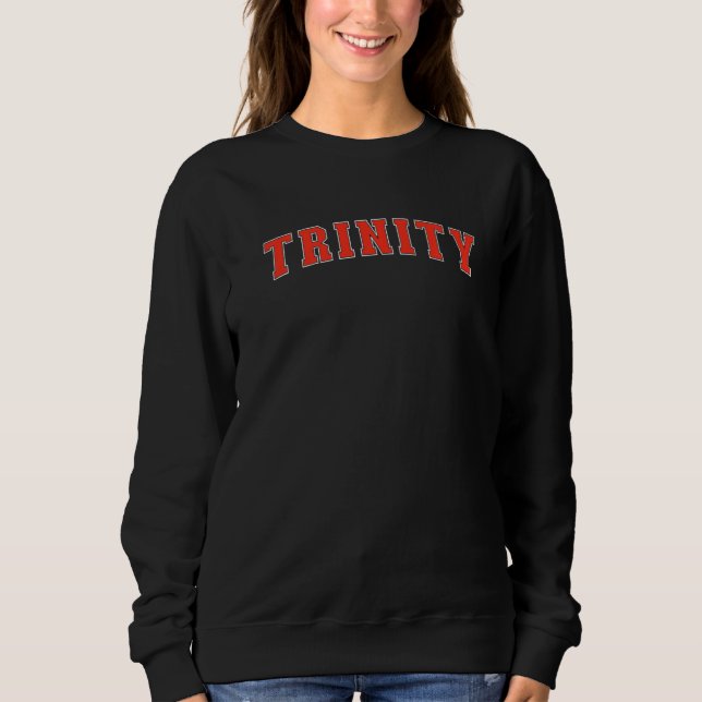 Camiseta Trinity Texas TX Estilo Universitário Texto Vermel (Frente)
