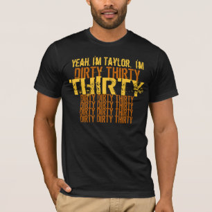 Camiseta Trinta e trinta e trinta anos de aniversário negro