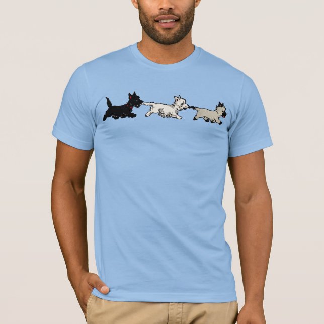 Camiseta Trio Antigo de Cães Terrier (Frente)