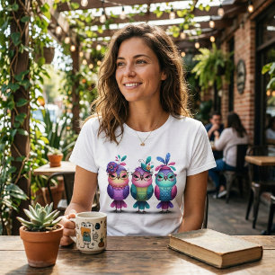 Camiseta Trio Colorida de Aves
