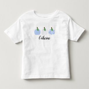 Camiseta Trio de Abóbora Azul Claro para Meninas