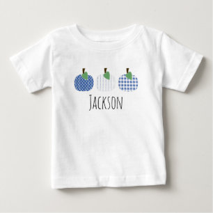 Camiseta Trio de Abóbora Azul para Bebês Meninos