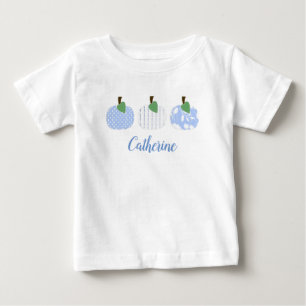 Camiseta Trio de Abóboras Azul Claro para Meninas 